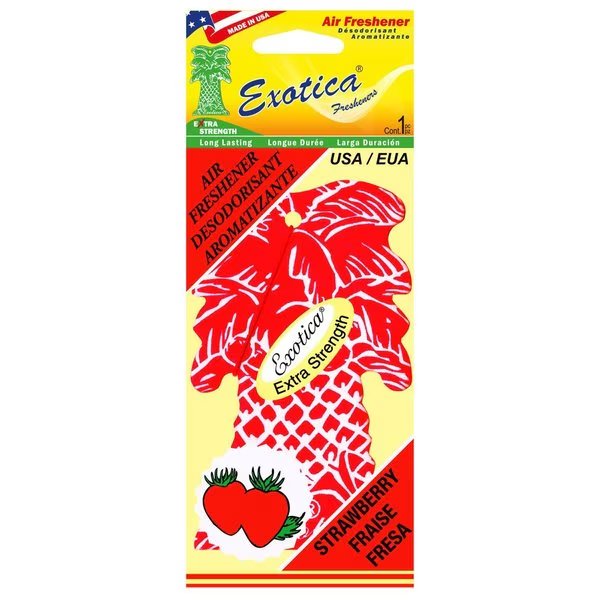 AIR FRESHENER STRAWBERRY/SINGLE TRILINGU, Exotica Fresheners, Mfr#: PT1STR